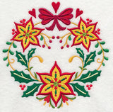 Wreathed in Christmas Poinsettias and Bow