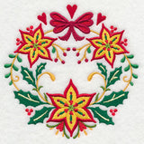 Wreathed in Christmas Poinsettias and Bow