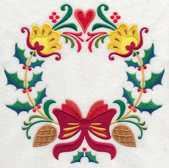 Wreathed in Christmas Holly and Bow