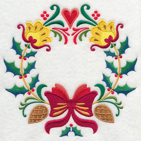 Wreathed in Christmas Holly and Bow