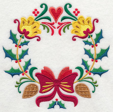 Wreathed in Christmas Holly and Bow