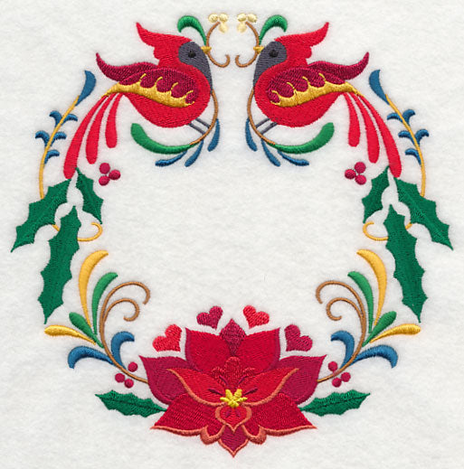 Wreathed in Christmas Cardinals