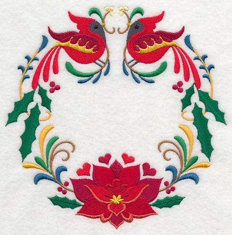 Wreathed in Christmas Cardinals