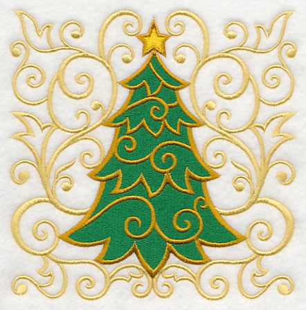 O Christmas Tree in Filigree Square