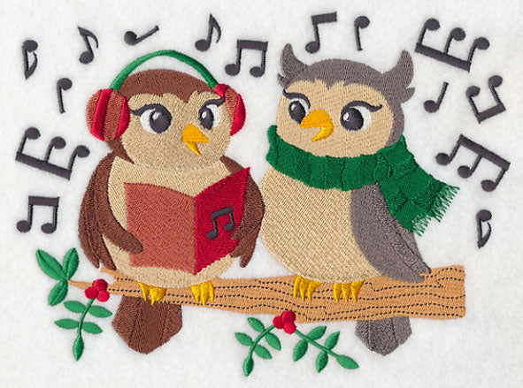 Caroling Christmas Owls