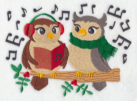 Caroling Christmas Owls