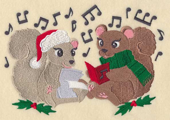 Caroling Christmas Squirrels