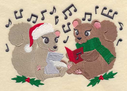 Caroling Christmas Squirrels