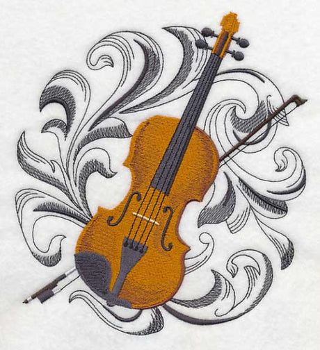 Violin with Baroque Background