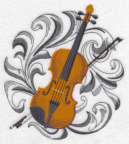 Violin with Baroque Background