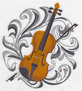 Violin with Baroque Background