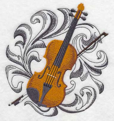 Violin with Baroque Background