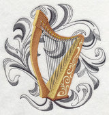 Harp with Baroque Background