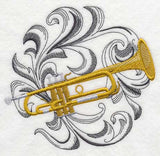 Trumpet with Baroque Background