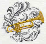 Trumpet with Baroque Background