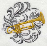 Trumpet with Baroque Background