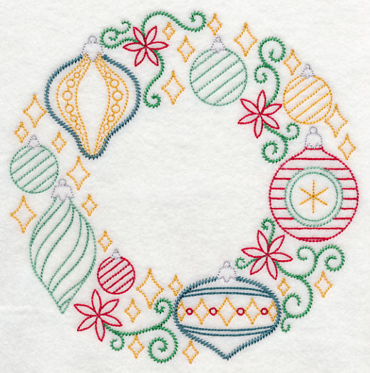 Merry and Bright Ornament Wreath (Vintage)