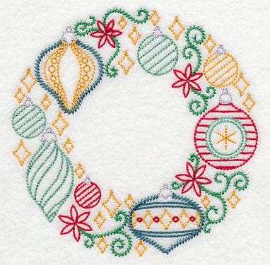 Merry and Bright Ornament Wreath (Vintage)