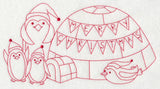 Penguins Merry Christmas (Redwork)