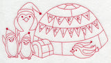 Penguins Merry Christmas (Redwork)