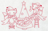 Foxy Merry Christmas (Redwork)