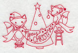 Foxy Merry Christmas (Redwork)