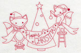 Foxy Happy Christmas (Redwork)