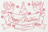 Cardinals Happy Christmas (Redwork)