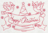 Cardinals Happy Christmas (Redwork)