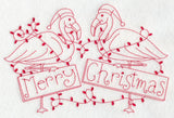 Flamingo Merry Christmas (Redwork)