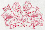Flamingo Merry Christmas (Redwork)