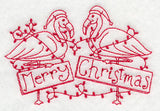 Flamingo Merry Christmas (Redwork)