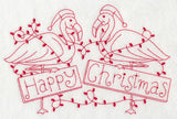 Flamingo Happy Christmas (Redwork)