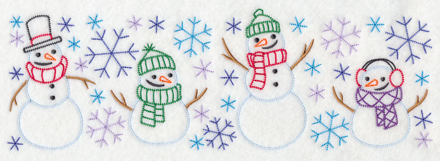 Storm of Snowmen Border (Vintage)