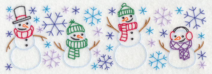 Storm of Snowmen Border (Vintage)