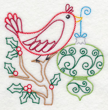 Christmas Whimsy Bird and Bulb 1 (Vintage)