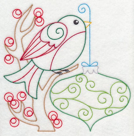 Christmas Whimsy Bird and Bulb 2 (Vintage)