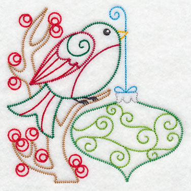 Christmas Whimsy Bird and Bulb 2 (Vintage)