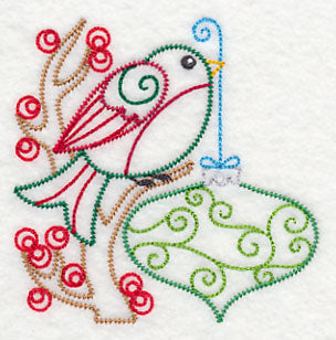 Christmas Whimsy Bird and Bulb 2 (Vintage)