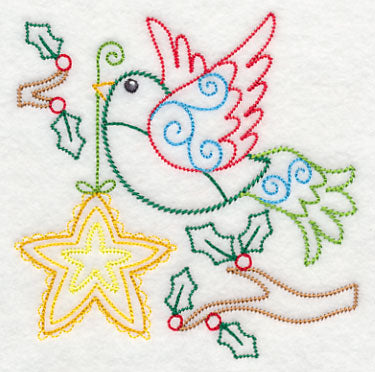 Christmas Whimsy Bird and Bulb 3 (Vintage)