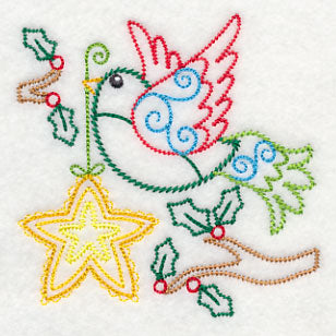 Christmas Whimsy Bird and Bulb 3 (Vintage)