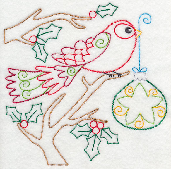 Christmas Whimsy Bird and Bulb 6 (Vintage)