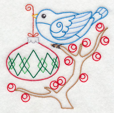 Christmas Whimsy Bird and Bulb 7 (Vintage)