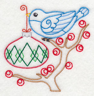 Christmas Whimsy Bird and Bulb 7 (Vintage)