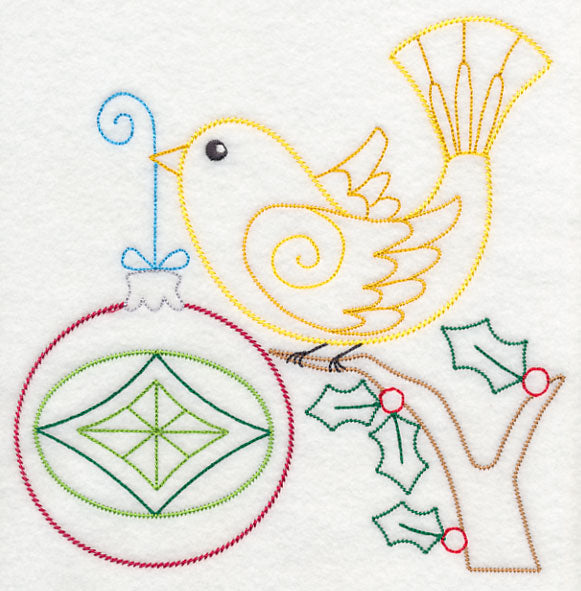 Christmas Whimsy Bird and Bulb 8 (Vintage)