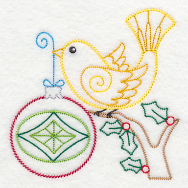 Christmas Whimsy Bird and Bulb 8 (Vintage)