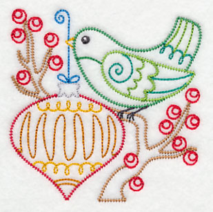 Christmas Whimsy Bird and Bulb 9 (Vintage)