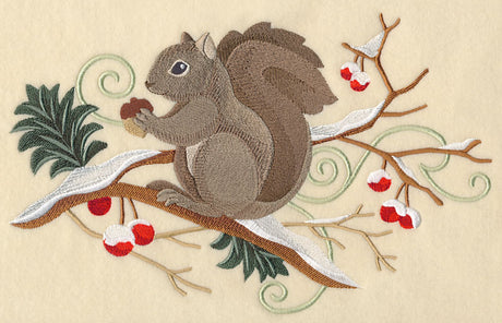 Squirrel and Winter Branch Spray