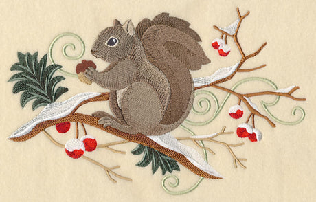 Squirrel and Winter Branch Spray