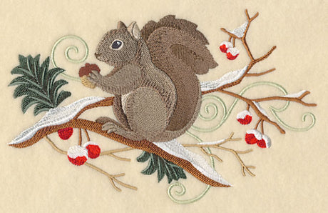 Squirrel and Winter Branch Spray